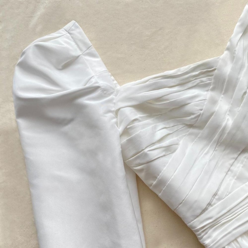 Self-Portrait White Taffeta Mini Dress  - US 6 - BRAND NEW WITH TAGS - Picture 9 of 10